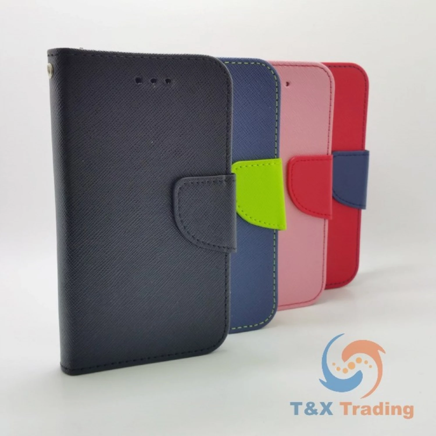 Universal XXL (5.3-5.7 inch) - Book Style Wallet Case with Strap