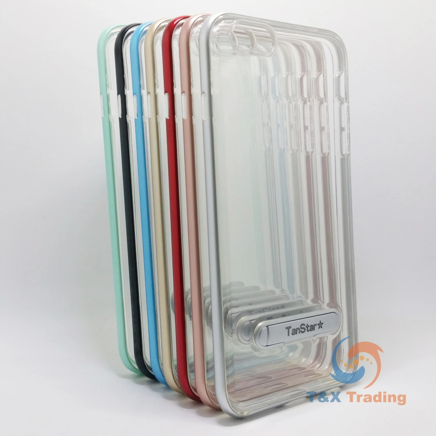 Apple iPhone 6 Plus / 6S Plus - TanStar Aluminum Bumper Frame Case with Kickstand