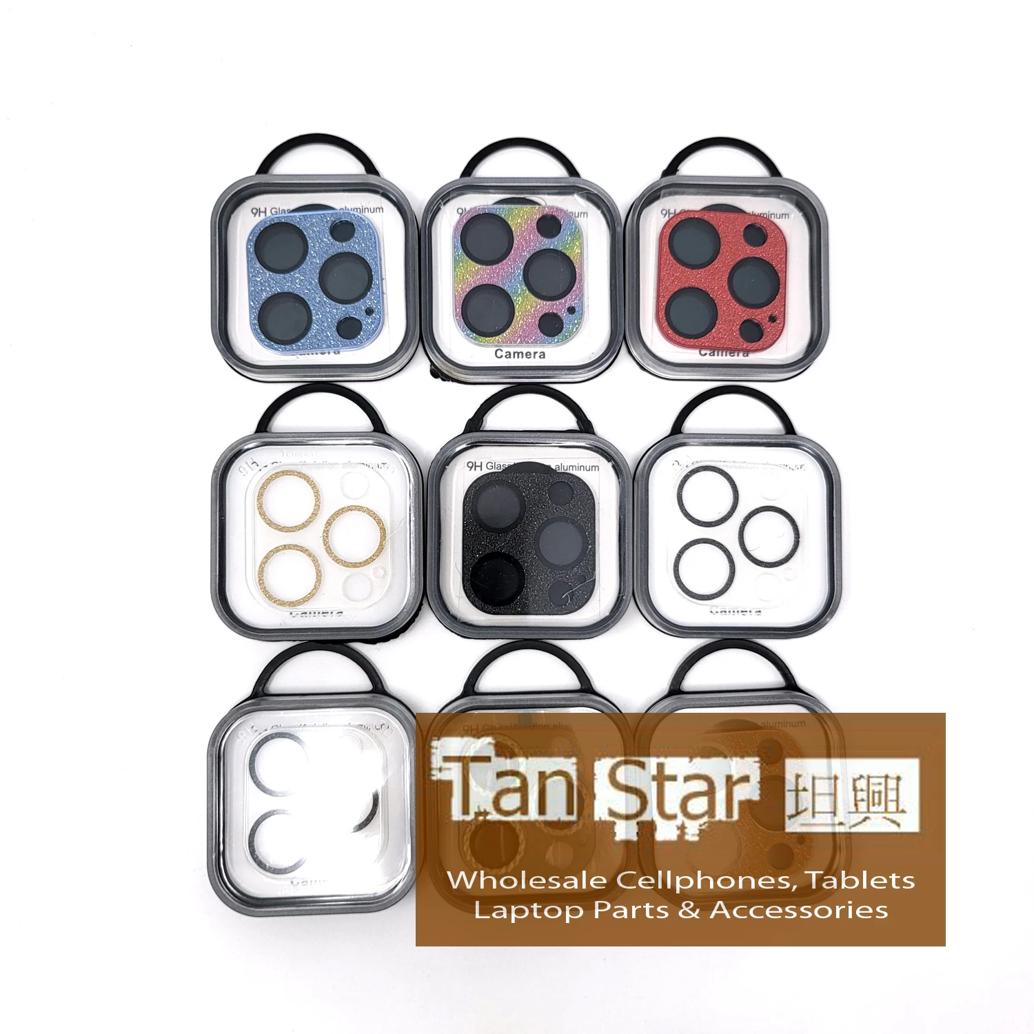 Apple iPhone 12 Pro Max - Bling Bling Back Camera Tempered Glass Screen Protector (Mixed Colors)